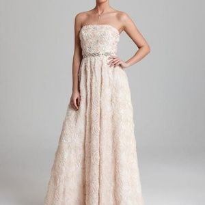 Adrianna Papell Cream Strapless Rosette Gown Forma